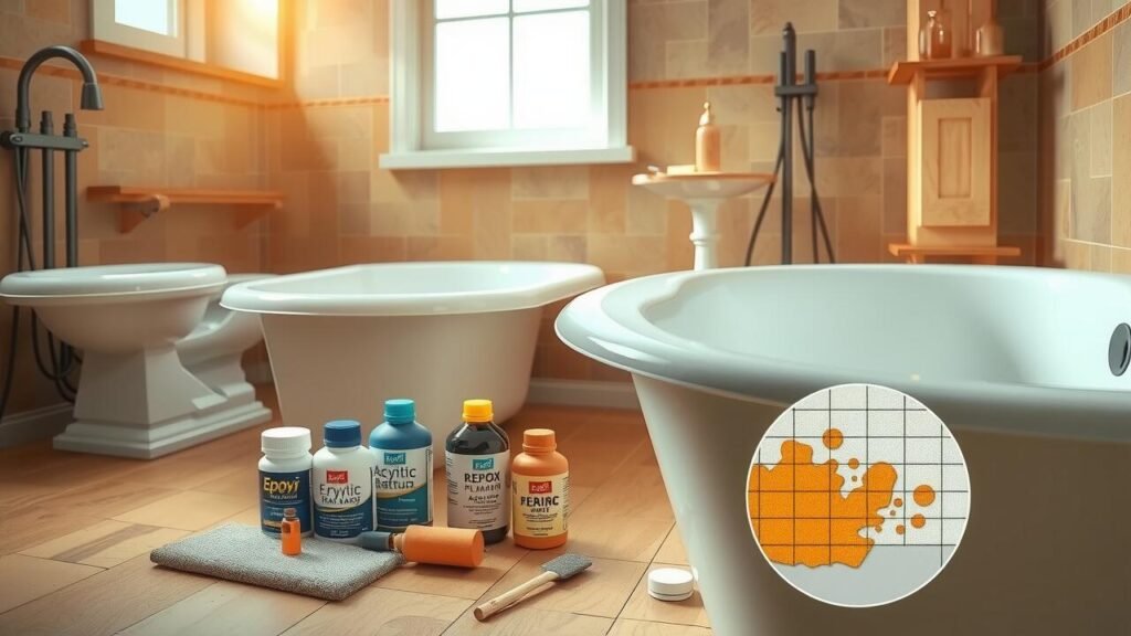 Techniques for Repairing Chips in Different Bathtub Materials