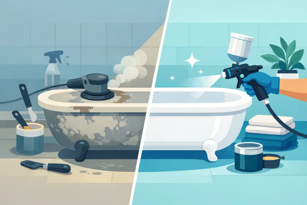 Bathtub Refinishing vs Reglazing Explained