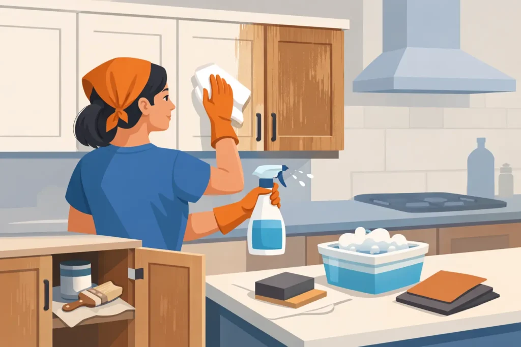 How to Clean Kitchen Cabinets Before Refinishing